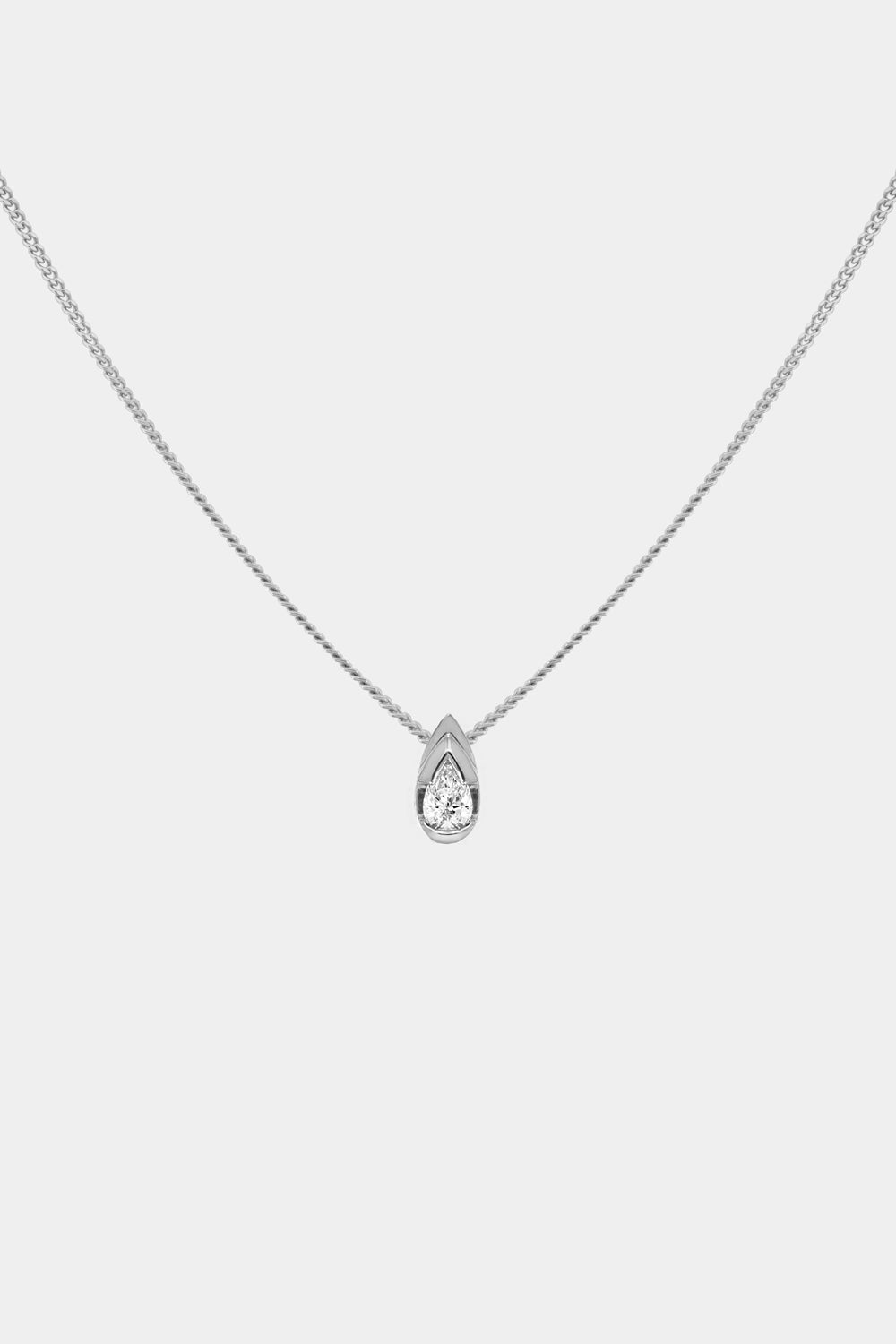 Mini Pear Diamond Necklace | White Gold| Natasha Schweitzer
