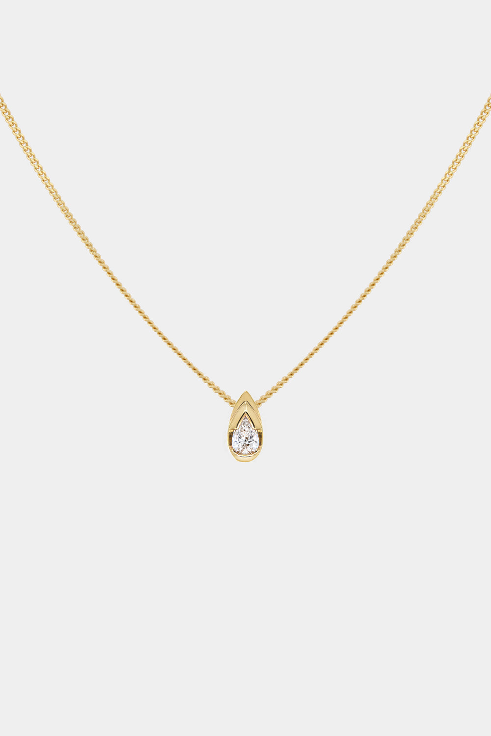 Mini Pear Diamond Necklace | Yellow Gold