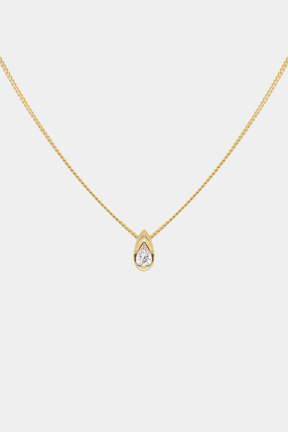 Mini Pear Diamond Necklace | 9K Yellow or Rose Gold| Natasha Schweitzer