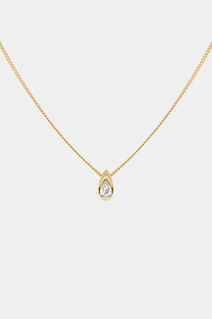 Mini Pear Diamond Necklace | 9K Yellow or Rose Gold | Natasha Schweitzer