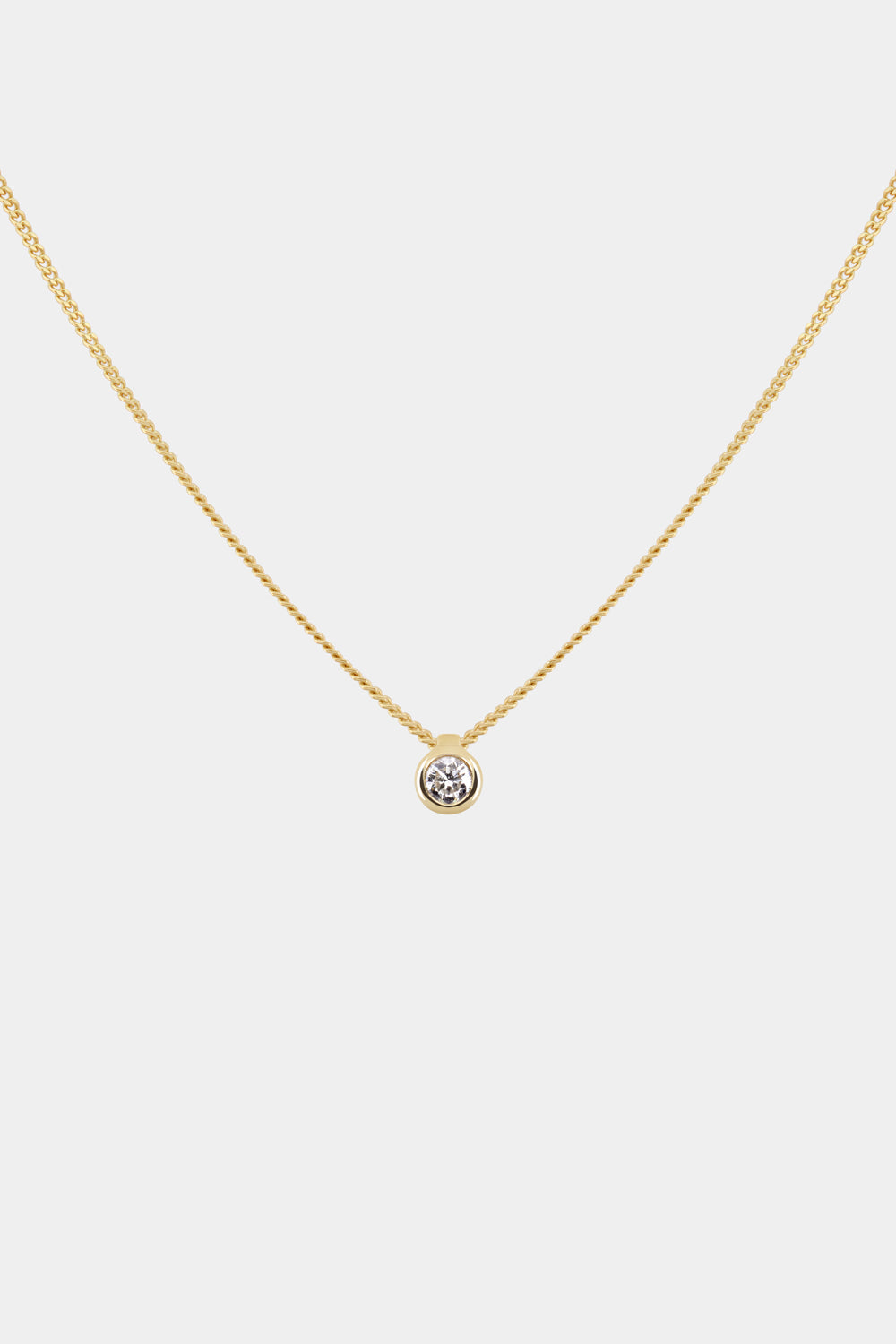Mini Round Diamond Necklace Gold