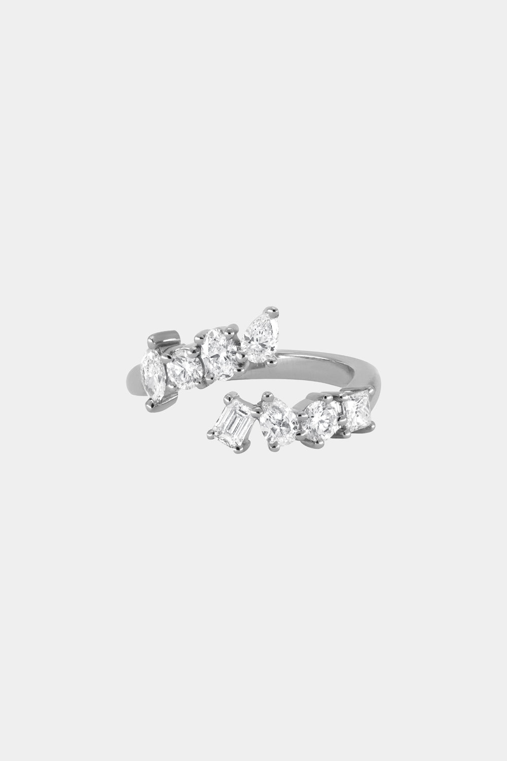 Mini Scattered Diamond Wrap Ring | 18K White Gold