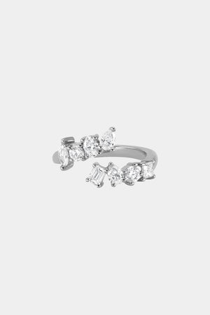 Mini Scattered Diamond Wrap Ring | 18K White Gold | Natasha Schweitzer
