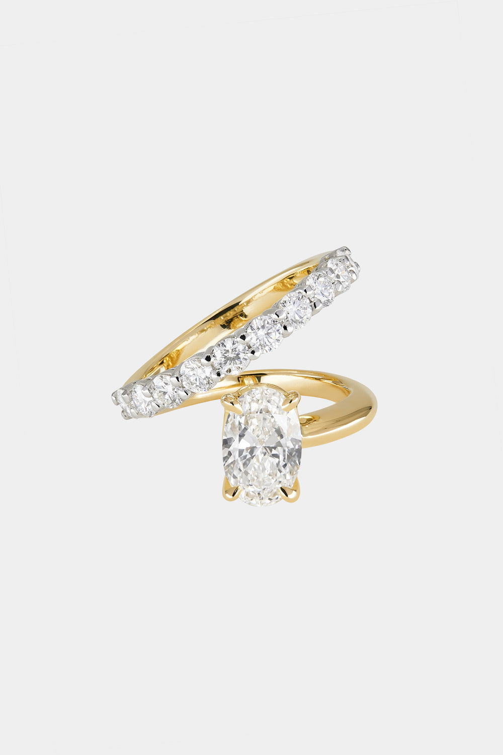 Natasha Oval Diamond Wrap Ring | 18K Gold