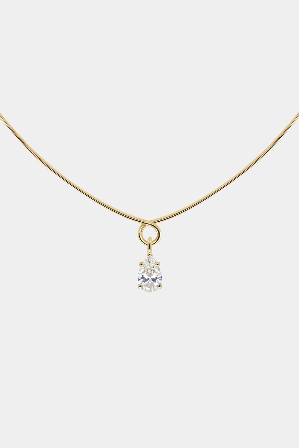 Omega Loop Necklace with Diamond | 18K Yellow Gold