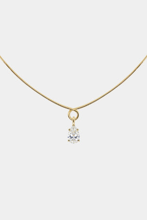 Omega Loop Necklace with Diamond | 18K Yellow Gold | Natasha Schweitzer