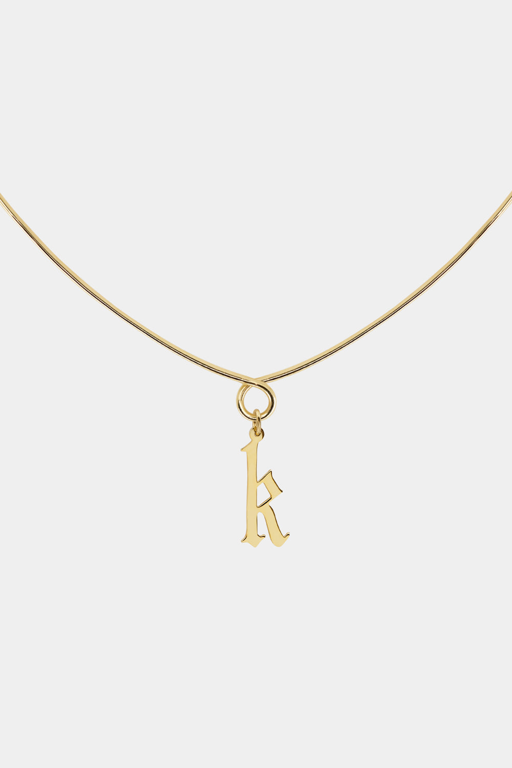 Omega Loop Necklace with Gothic Letter | 9K Yellow Gold