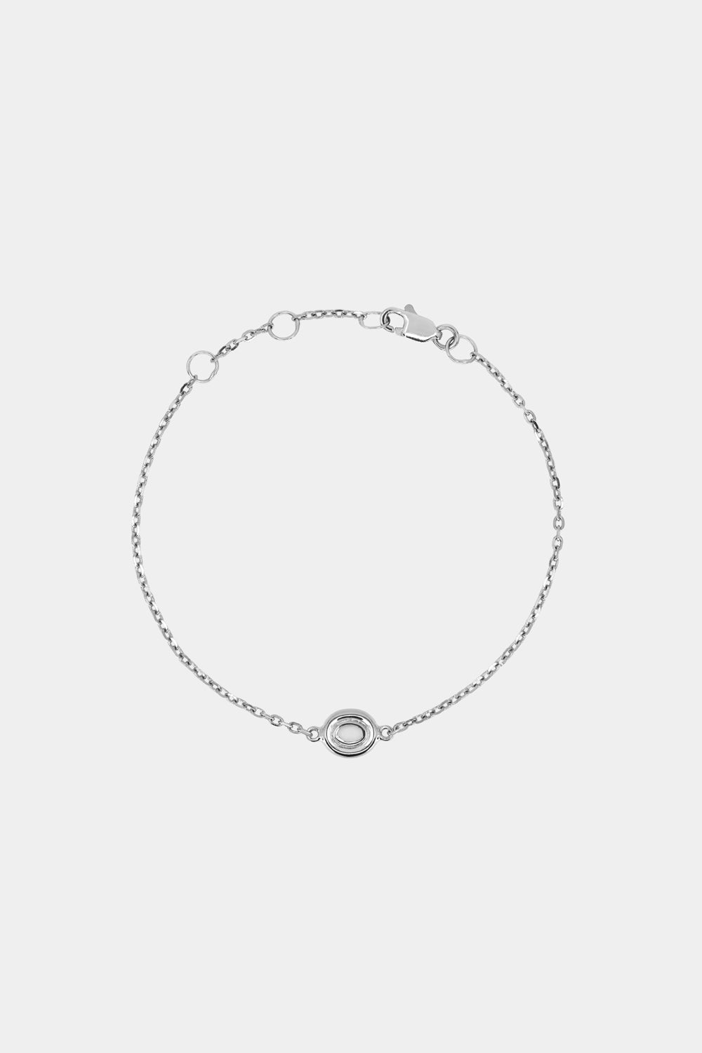 Oval Bezel Bracelet | Silver
