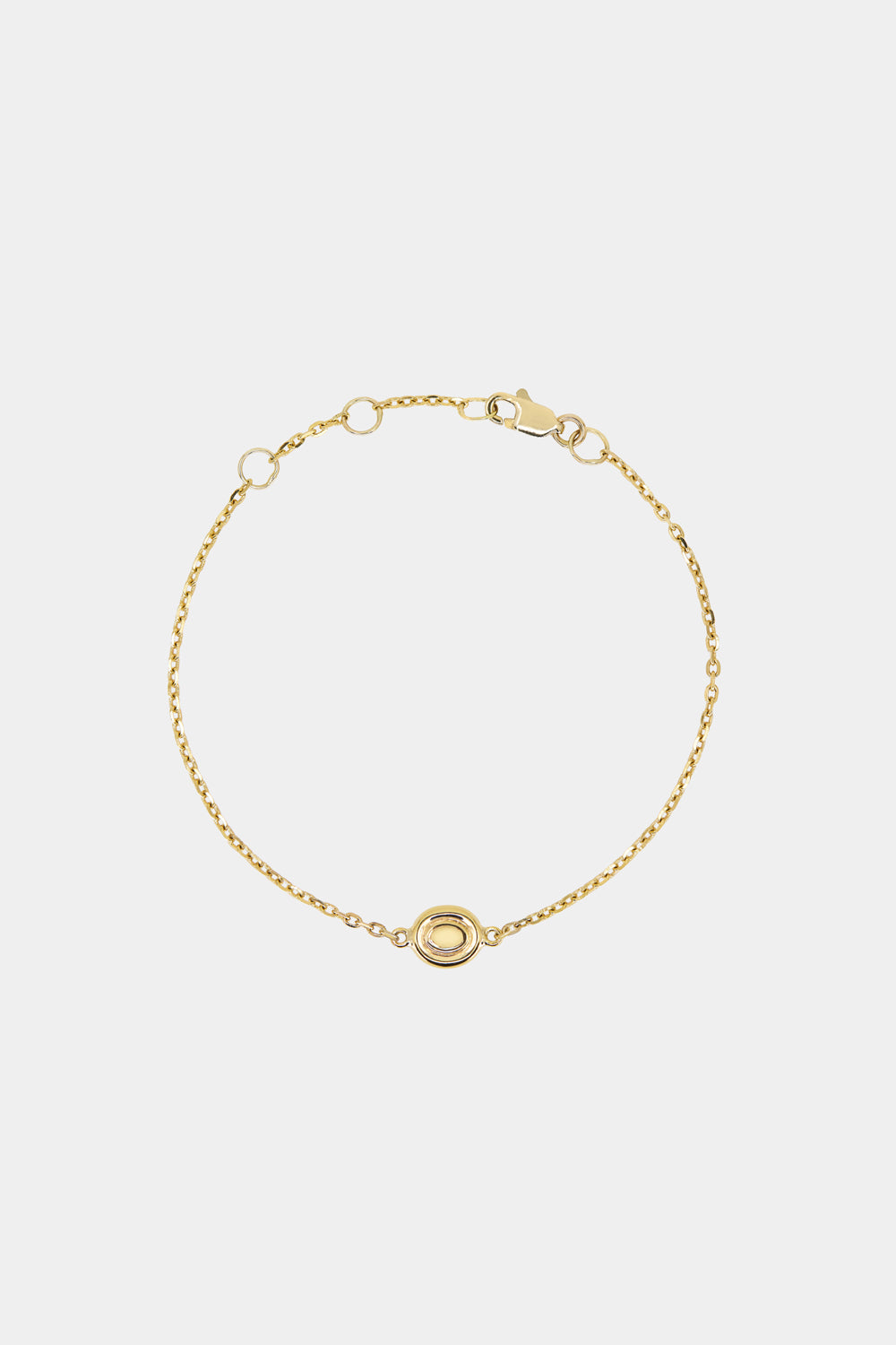 Oval Bezel Bracelet | 9K Yellow Gold| Natasha Schweitzer