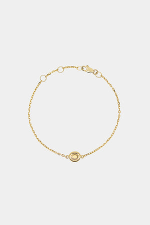 Oval Bezel Bracelet | 9K Yellow Gold | Natasha Schweitzer