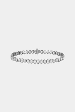 Oval Bezel Diamond Tennis Bracelet | 18K White Gold | Natasha Schweitzer
