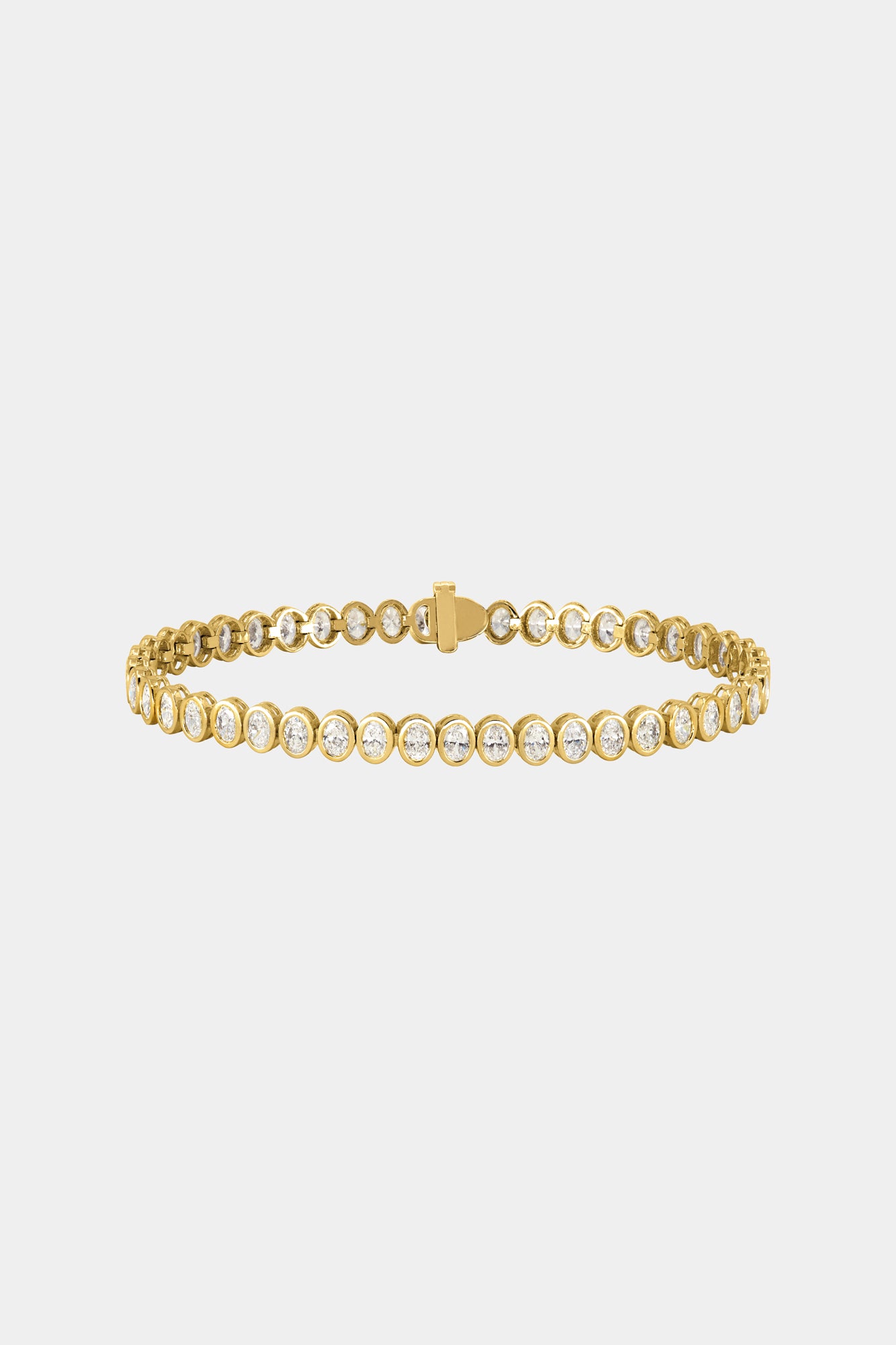 Oval Bezel Diamond Tennis Bracelet | 18K Yellow Gold| Natasha Schweitzer