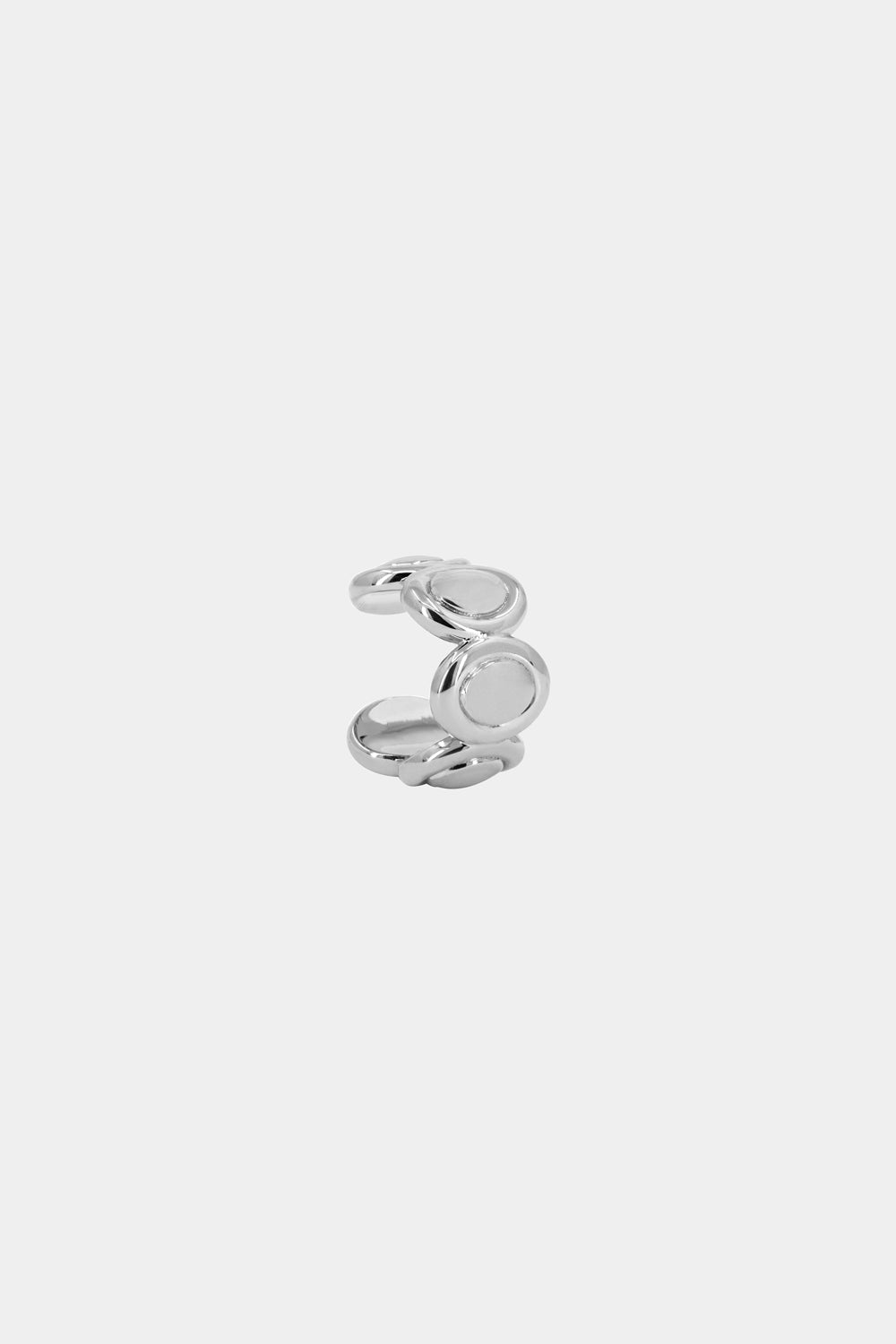 Oval Bezel Ear Cuff | Silver