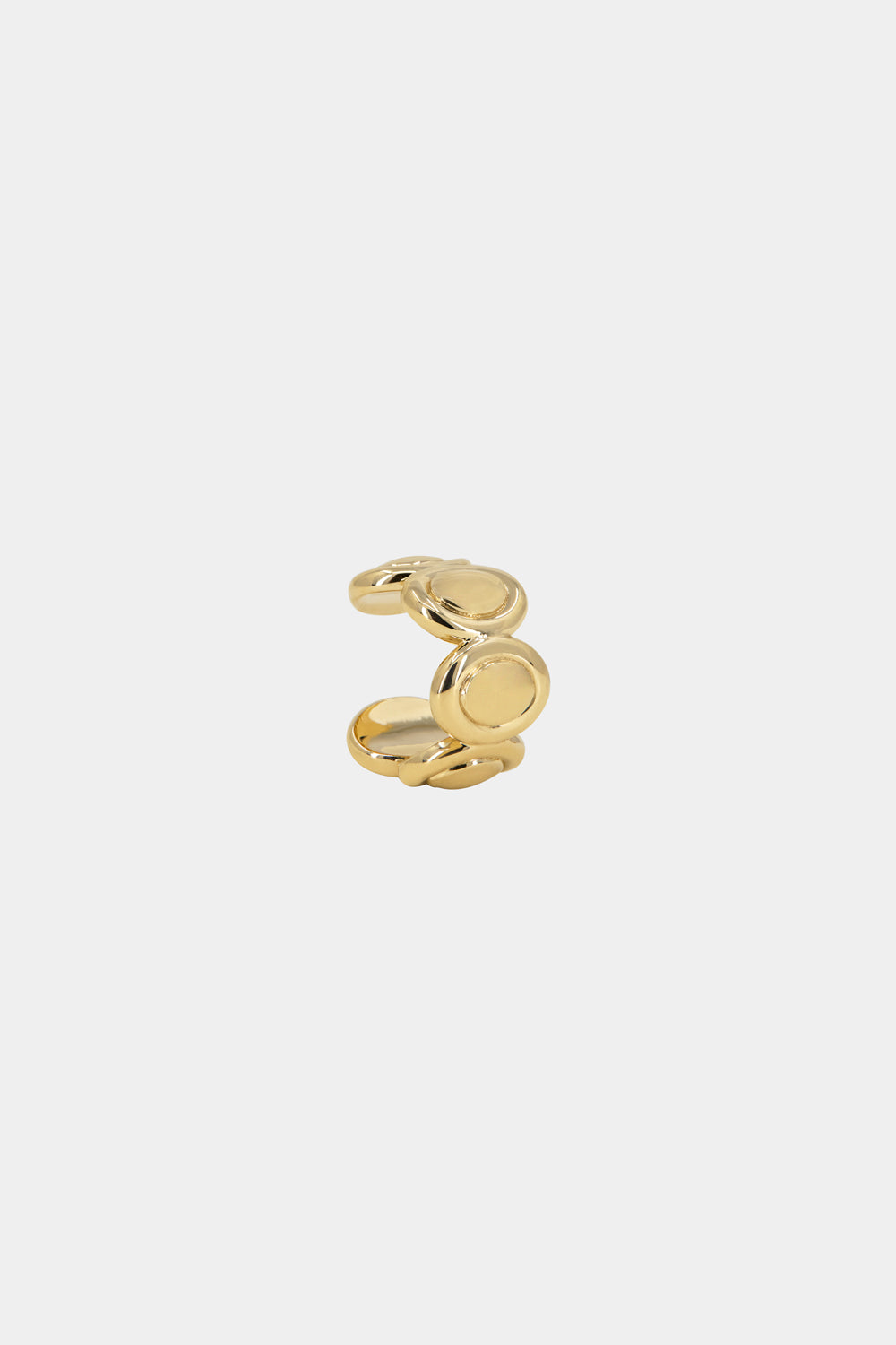 Oval Bezel Ear Cuff | 9K Yellow Gold
