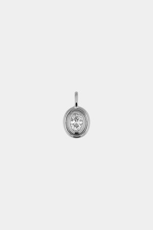 Oval Diamond Bezel Attachment | 18K White Gold | Natasha Schweitzer