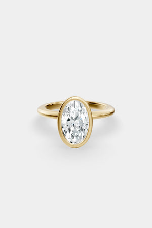 Oval Diamond Bezel Ring | 18K Gold | Natasha Schweitzer