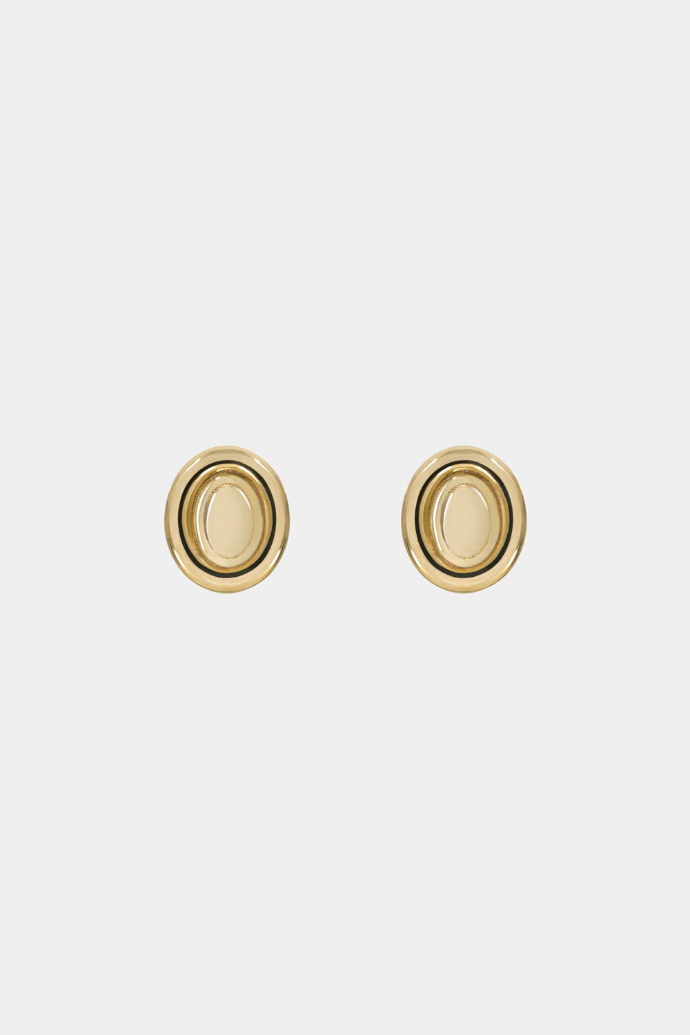 Oval Bezel Studs | 9K Yellow Gold| Natasha Schweitzer