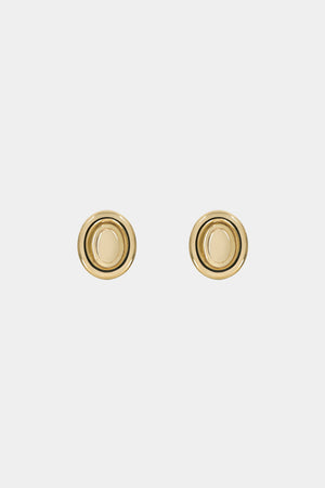Oval Bezel Studs | 9K Yellow Gold | Natasha Schweitzer