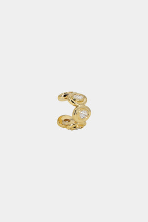 Oval Diamond Bezel Ear Cuff | 18K Yellow Gold | Natasha Schweitzer