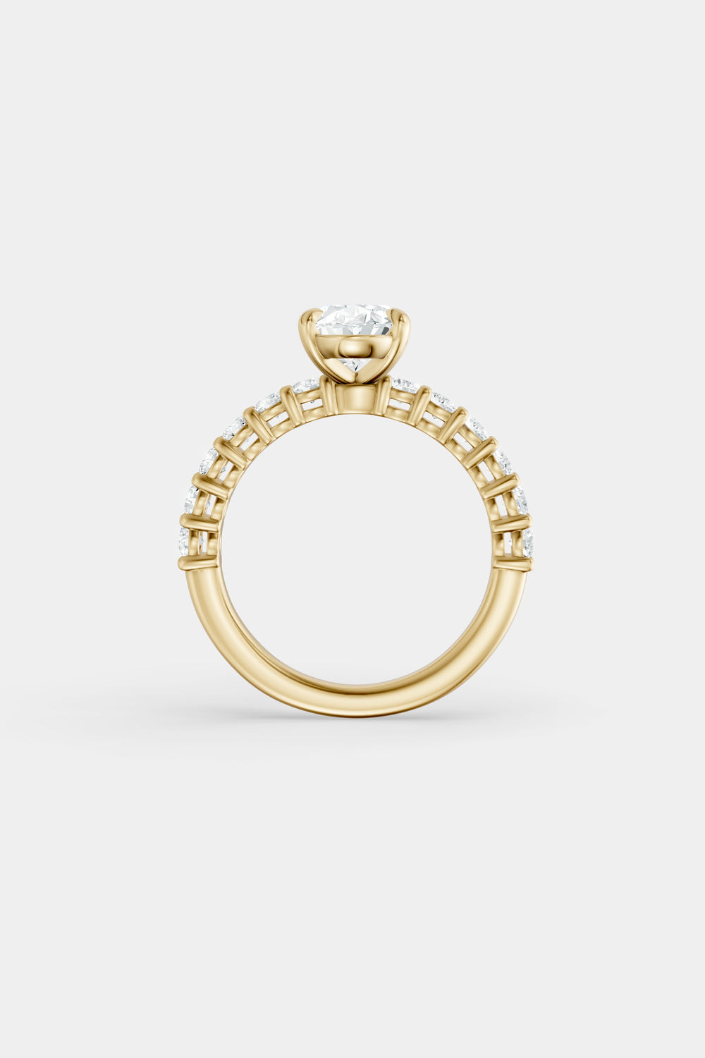 Oval Diamond Half Eternity Ring | 18K Gold| Natasha Schweitzer