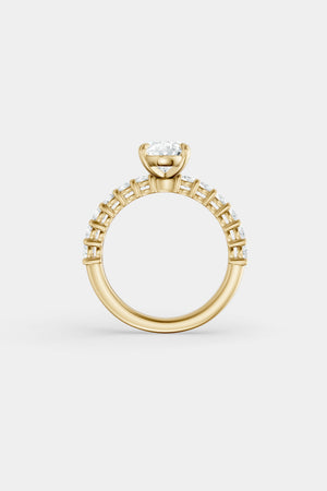 Oval Diamond Half Eternity Ring | 18K Gold | Natasha Schweitzer