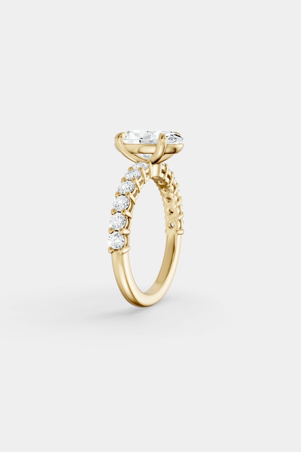 Oval Diamond Half Eternity Ring | 18K Gold| Natasha Schweitzer