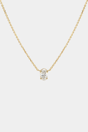 Oval Diamond Necklace | 18K Gold | Natasha Schweitzer