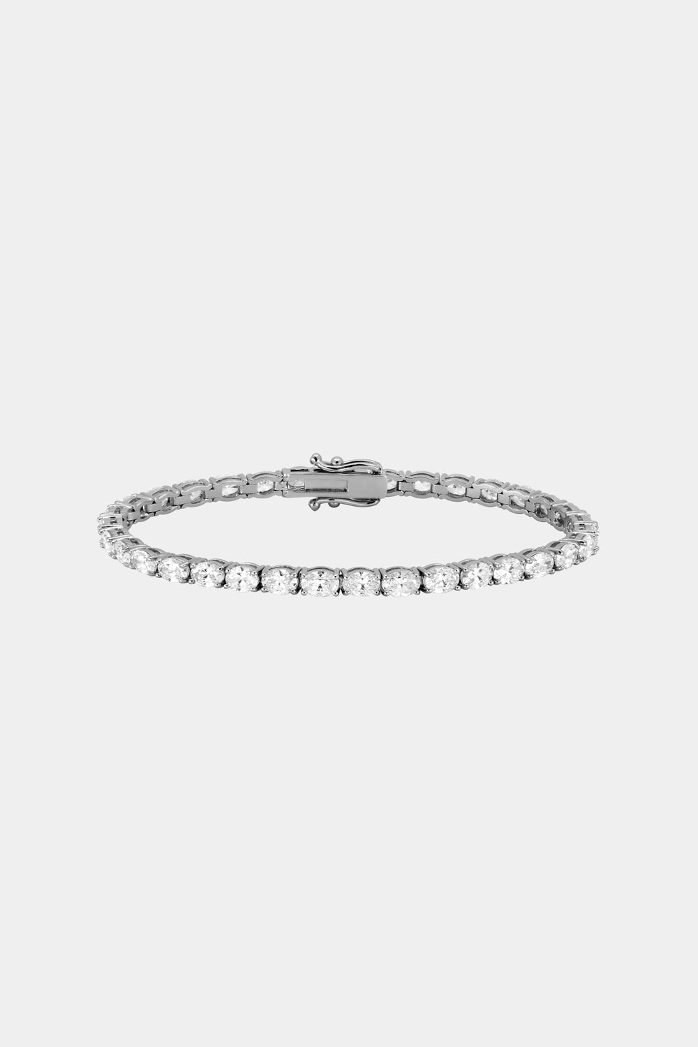 Oval Diamond Tennis Bracelet | 18K White Gold