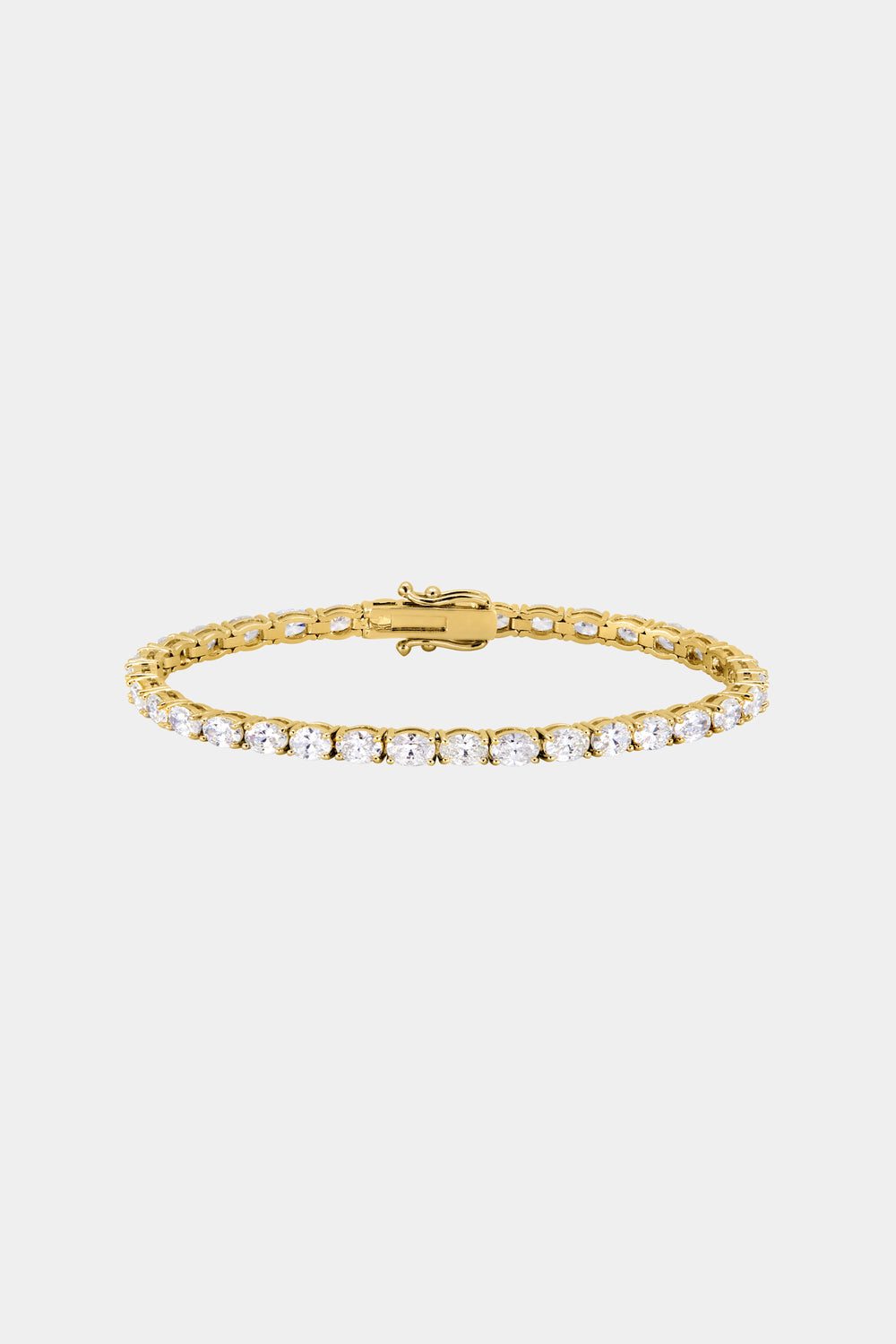 Oval Diamond Tennis Bracelet | 18K Yellow Gold