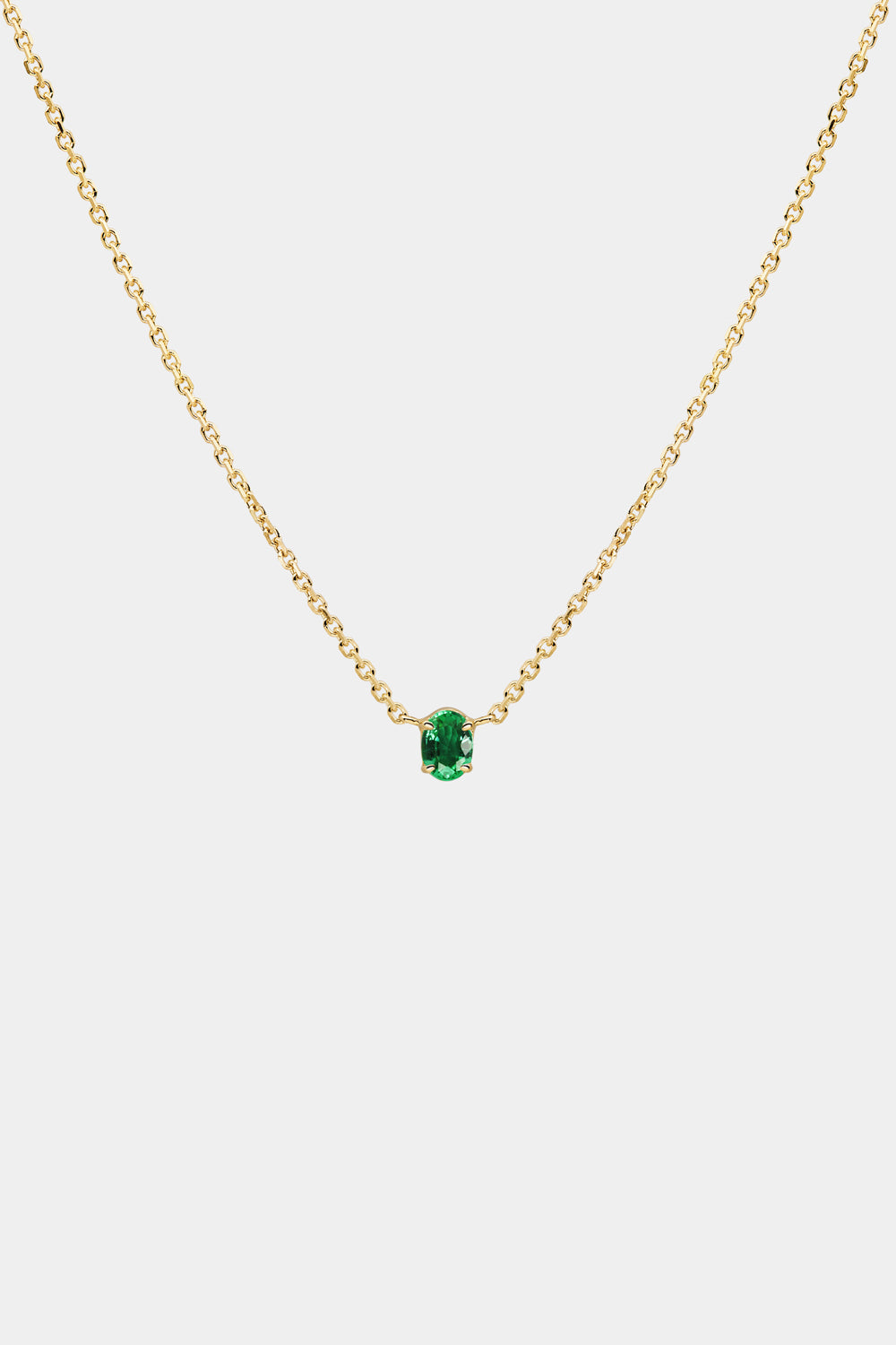 NATASHA SCHWEITZER Necklace Oval Emerald Necklace 18K Gold