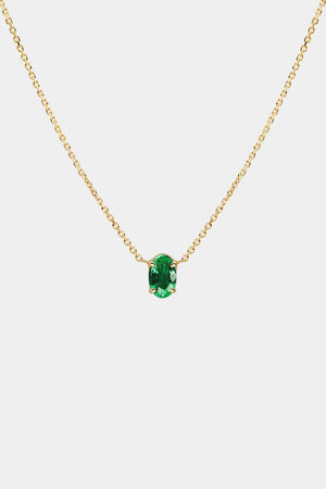 Oval Emerald Necklace | 18K Gold | Natasha Schweitzer