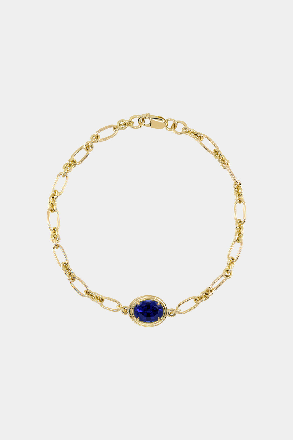 Roma Oval Gemstone Bracelet | Yellow Gold