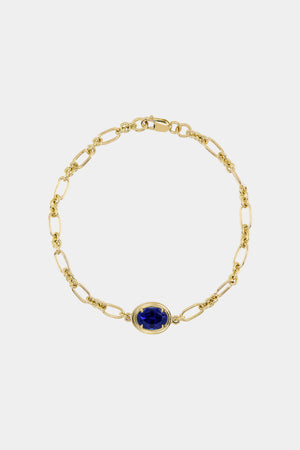 Roma Oval Gemstone Bracelet | Yellow Gold | Natasha Schweitzer
