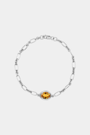 Roma Oval Gemstone Bracelet | Silver | Natasha Schweitzer