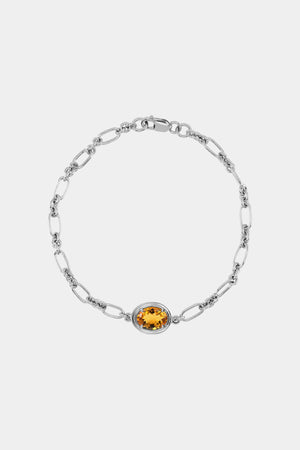 Roma Oval Gemstone Bracelet | White Gold | Natasha Schweitzer