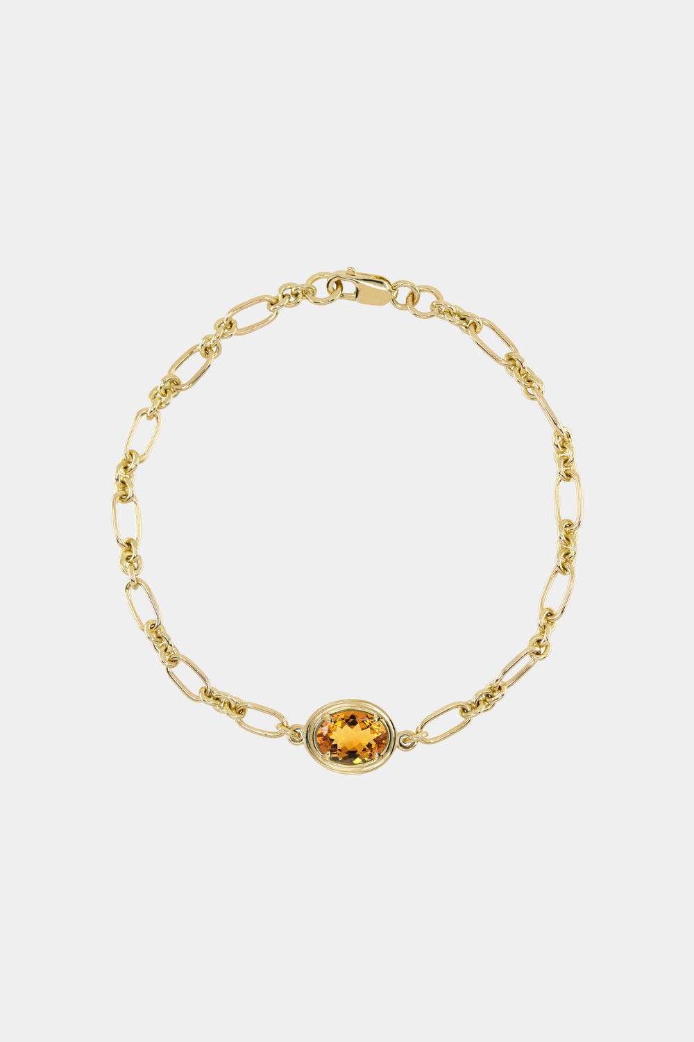 Roma Oval Gemstone Bracelet | Yellow Gold