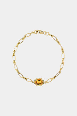 Roma Oval Gemstone Bracelet | Yellow Gold | Natasha Schweitzer