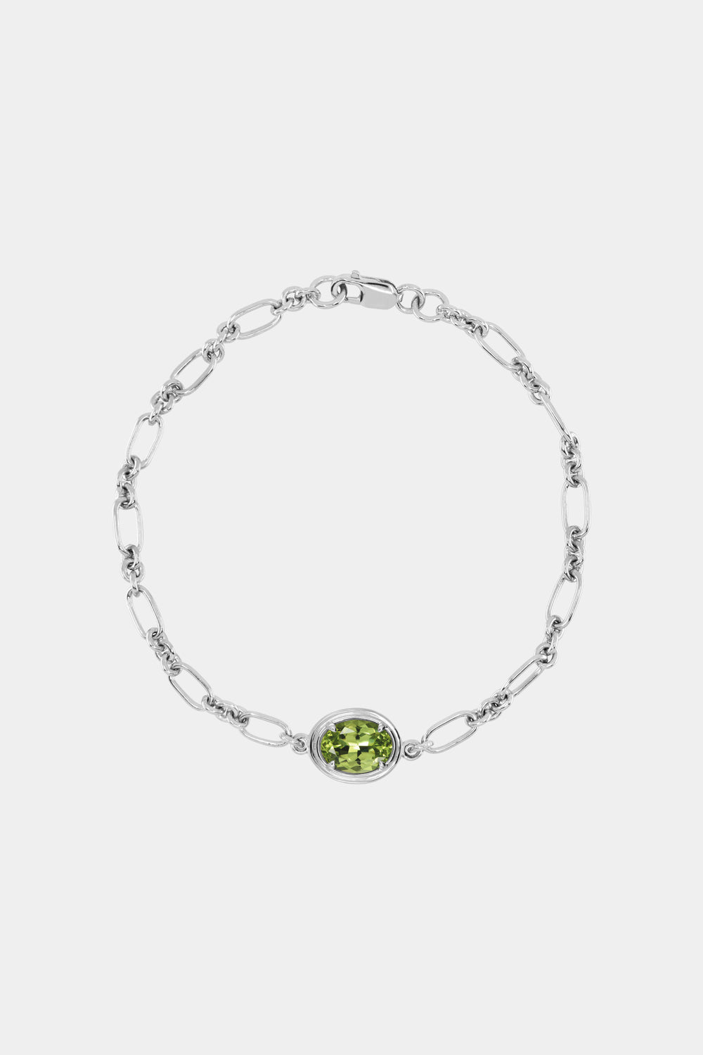 Roma Oval Gemstone Bracelet | Silver
