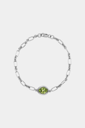 Roma Oval Gemstone Bracelet | White Gold | Natasha Schweitzer