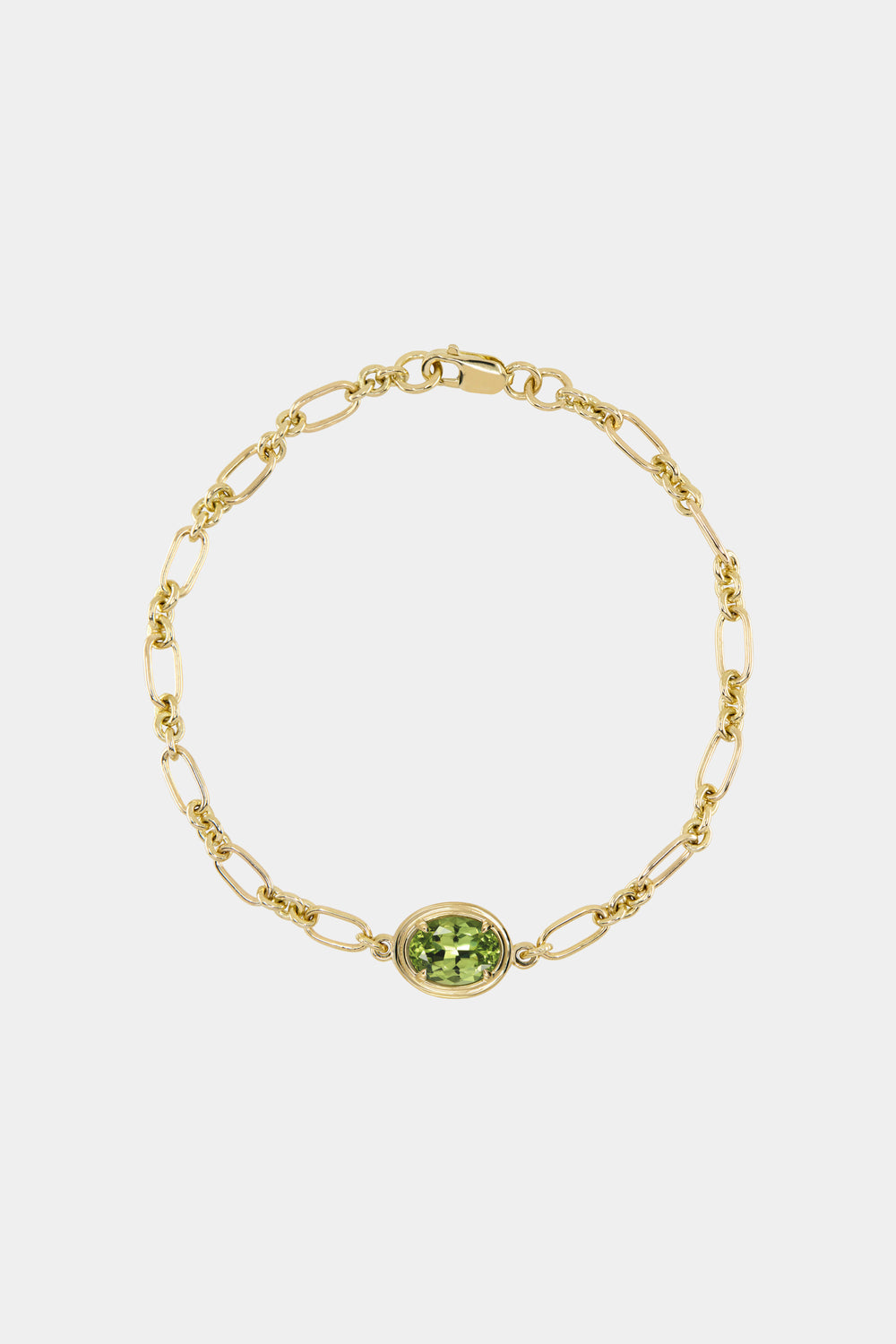 Roma Oval Gemstone Bracelet | Yellow Gold
