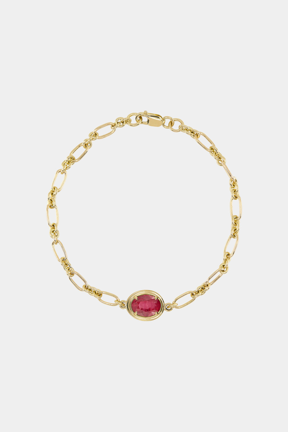Roma Oval Gemstone Bracelet | Yellow Gold