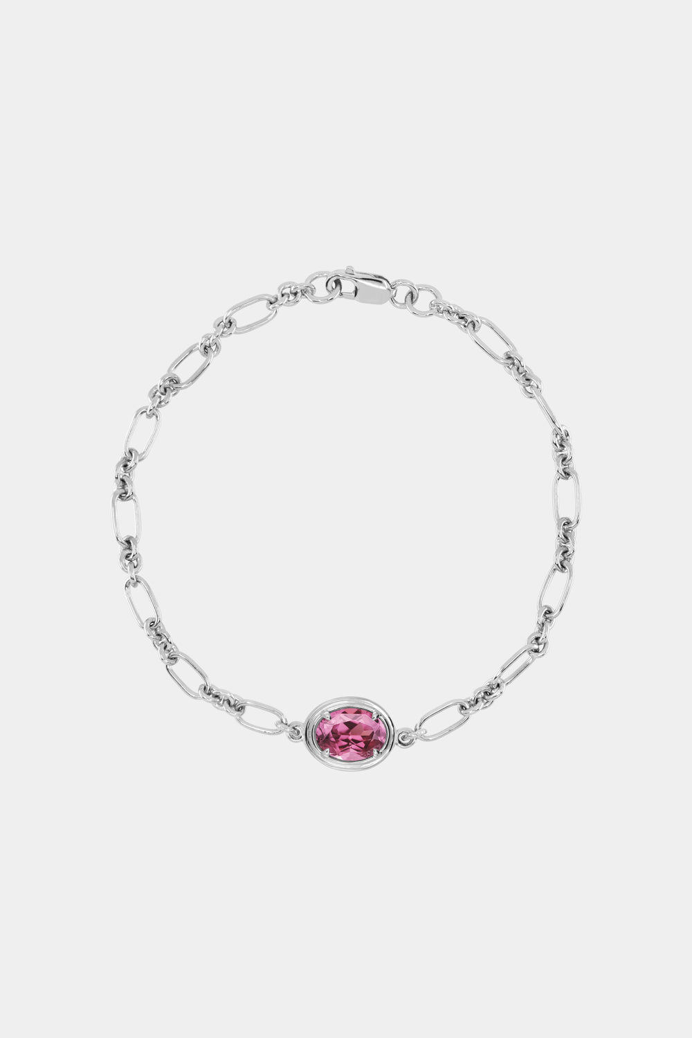 Roma Oval Gemstone Bracelet | Silver