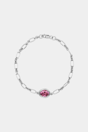 Roma Oval Gemstone Bracelet | Silver | Natasha Schweitzer