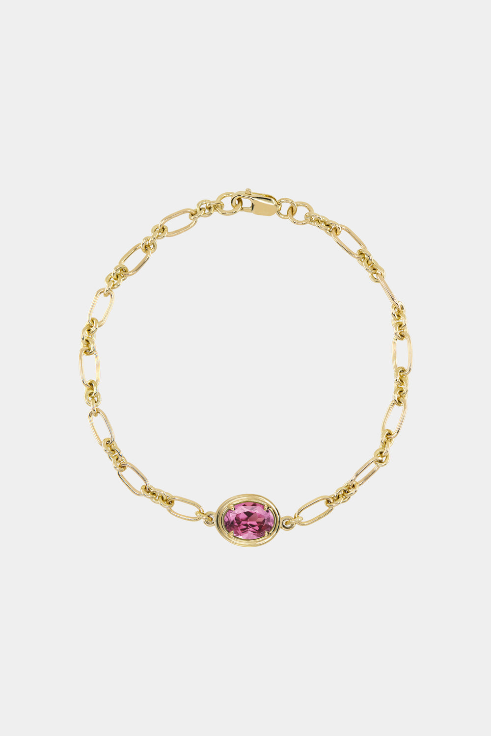 Roma Oval Gemstone Bracelet | Yellow Gold