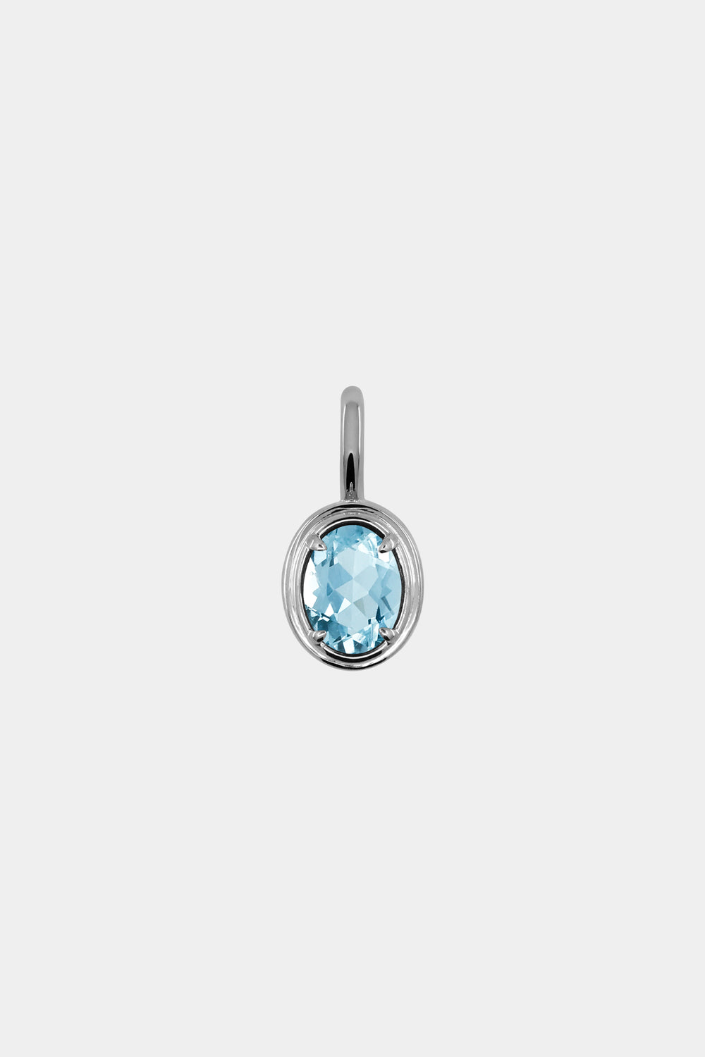 Roma Oval Gemstone Pendant | White Gold
