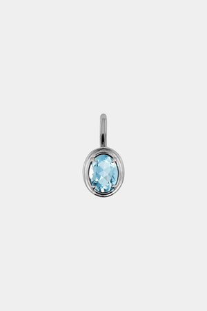Roma Oval Gemstone Pendant | White Gold | Natasha Schweitzer