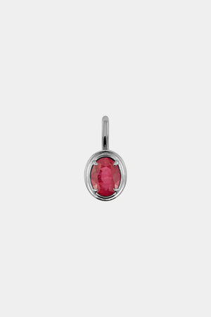 Roma Oval Gemstone Pendant | White Gold | Natasha Schweitzer
