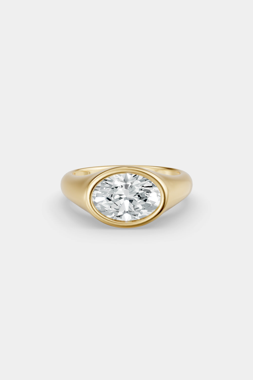 Insignia Oval Diamond Ring | 18K Yellow Gold