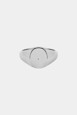 Oval Signet Ring | White Gold | Natasha Schweitzer