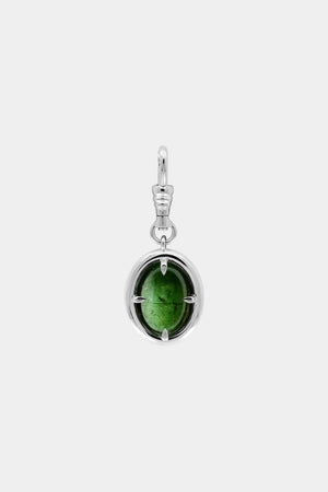 Green Oval Tourmaline Attachment | Silver or White Gold, More options available | Natasha Schweitzer